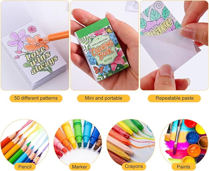 Women's Mini Coloring Book, 6 Pack Small Coloring Books - Image 2