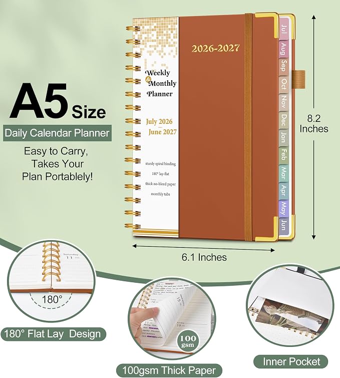 Academic Planner 2026-2027, Hardcover Weekly and Monthly Calendar Planner from - Image 5