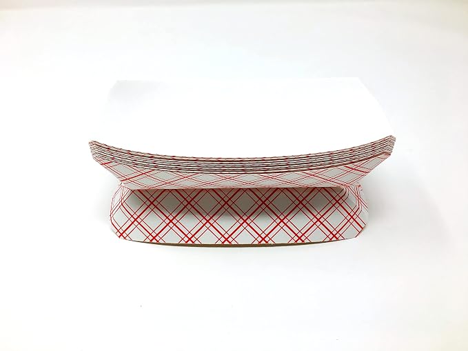 Mr Miracle 7 Inch Paper Hot Dog Tray in Red White Pattern. Pack of 50. - Image 9