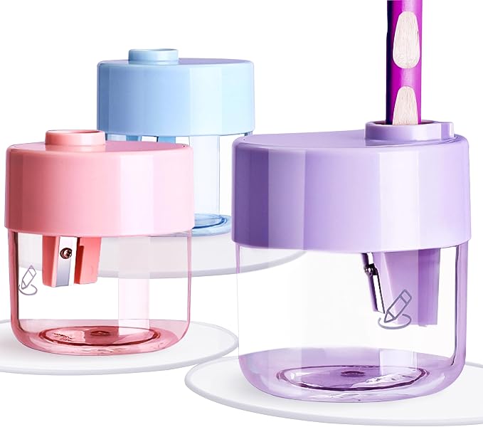 Pencil Sharpener 3 Pack Single Hole Manual Pencil Sharpeners by Unknown