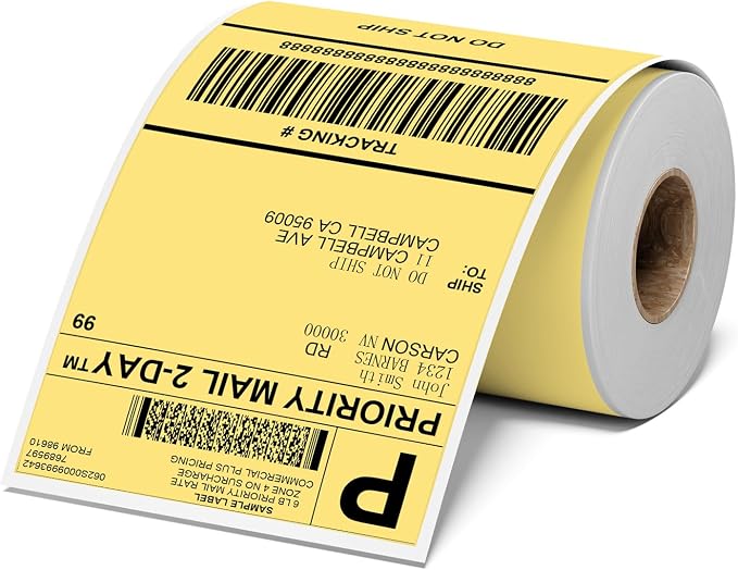 4x6 Thermal Labels, Shipping Address Label | Yellow Labels Compatible by OmezizyLabelPrinter