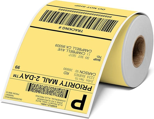 4x6 Thermal Labels, Shipping Address Label | Yellow Labels Compatible by OmezizyLabelPrinter
