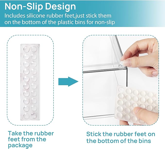 Vtopmart 2 Pack Stackable Storage Drawers, 6.6''Tall Acrylic Bathroom Makeup Organizers,Clear Plastic Storage Bins For Vanity, Undersink, Kitchen Cabinet,Pantry Organization and Storage-DeskLoop Office