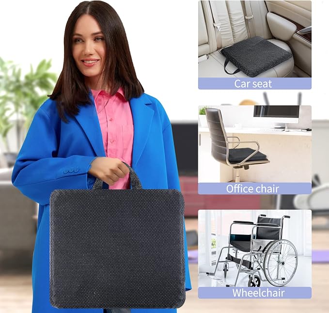 Gel Seat Cushion, for Long Sitting -Double Thick Gel Seat Cushion Breathable - Image 7