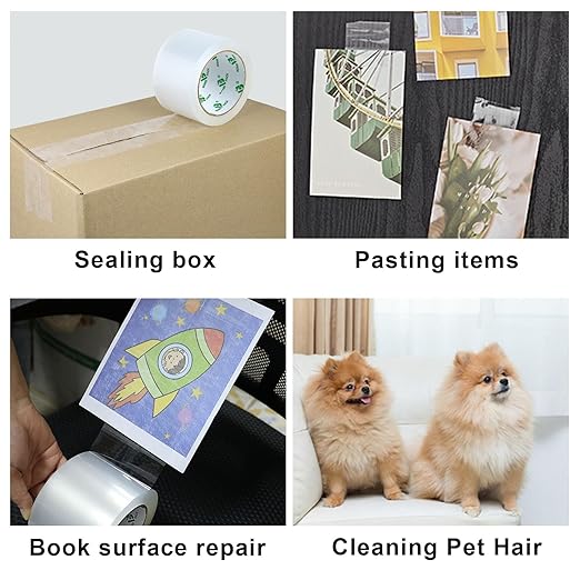 BOMEI PACK 3 inch Wide Heavy Duty Packing Tape, 2.4 Mil 3.0 Inch x 60 Yards, 12 Refills Rolls Clear Box Tape for Moving, Shipping, Mailing and Packaging-DeskLoop Office