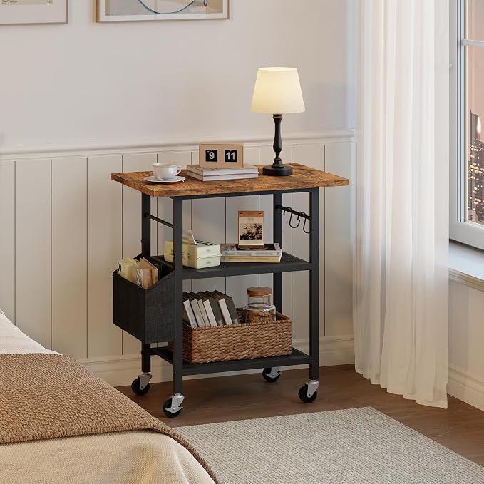 MAHANCRIS 3-Tier Printer Stand, Rolling Printer Table on Wheels, Industrial - Image 5