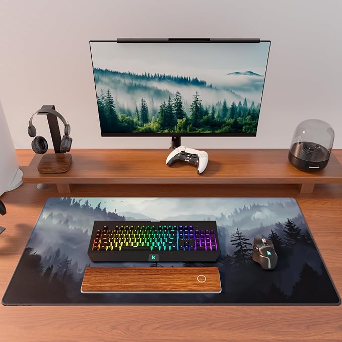 KTRIO Large Gaming Mouse Pad, Desk Mat, 31.5 x 15.7 in, Cloud Forest, XXL | - Image 6