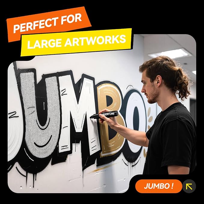 Coogert 3Pcs White Jumbo Poster Markers, 15MM Thick Permanent Acrylic Graffiti - Image 4
