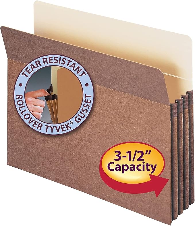 Smead File Pocket, Straight-Cut Tab, 3-1/2" Expansion, Letter Size, 25 per Box - Image 5