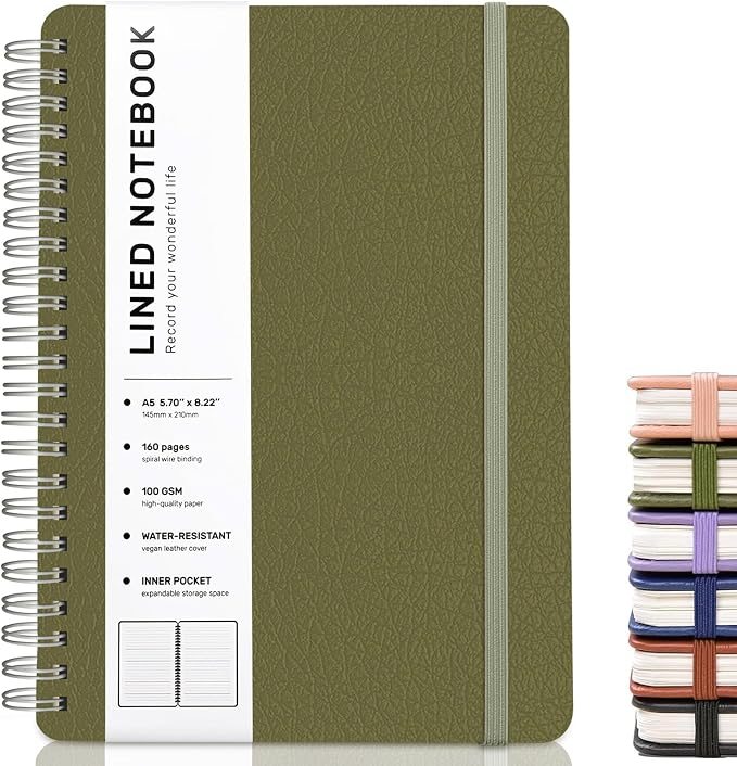ABERLLS Green Lined Spiral Journal Notebook - Image 8
