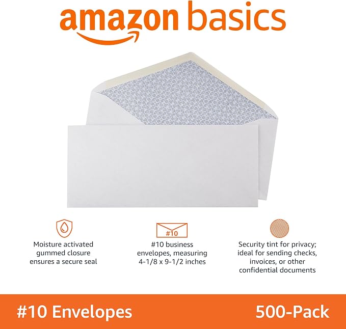 Amazon Basics #10 Security Tinted Business Envelopes - Image 2