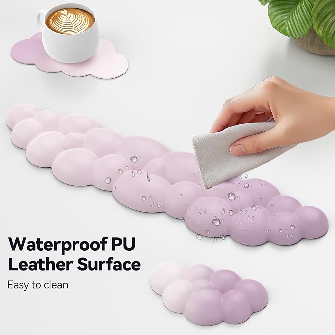 TECKNET Cloud Keyboard Wrist Rest Set, Cloud Wrist Rest - Image 6