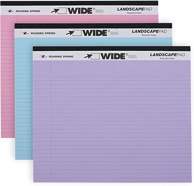 ROARING SPRING Wide Landscape Legal Pad, 3 Pads, College-Ruled by RoaringSpringPaperProducts