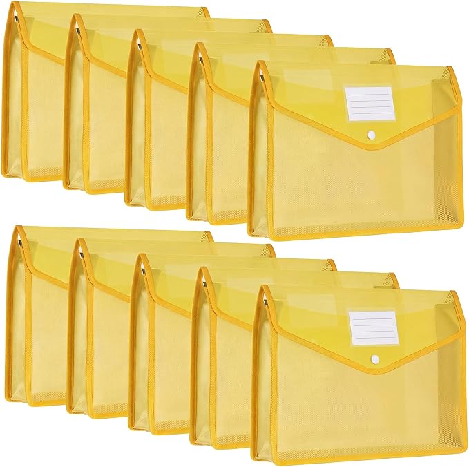 Epakh 10 Pieces Plastic File Folders Envelope Expanding File Wallet Organizer by Epakh