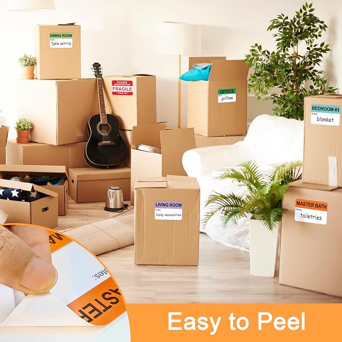 600 Writable Stickers 2” x 3” Each, 20 Designs Pre-Printed Color-Coded Home - Image 3