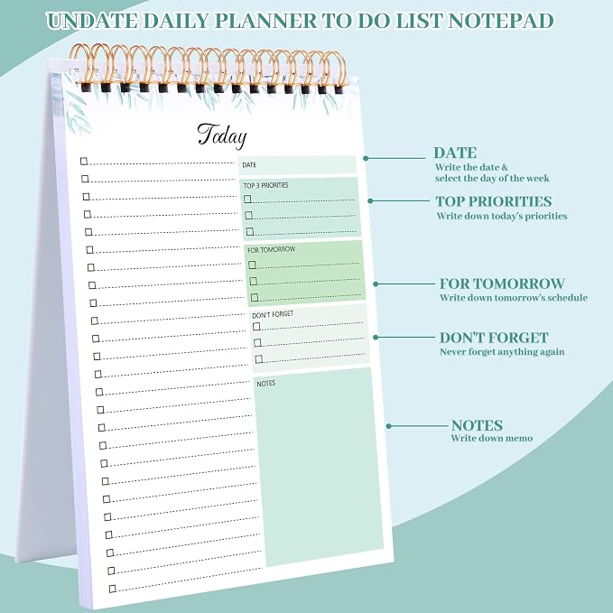 Thboxes 2 Packs To Do List Notepad, 104 Pages To Do List Notebook A5 Undated - Image 3