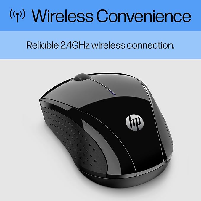 HP X3000 G3 Wireless Mouse - Black, 15-Month Battery, Side Grips for Control, Travel-Friendly, Blue LED, Powerful 1600 DPI Optical Sensor, Compatible with Wins PC/Laptop, Mac, Chromebook (683N7AA)-DeskLoop Office