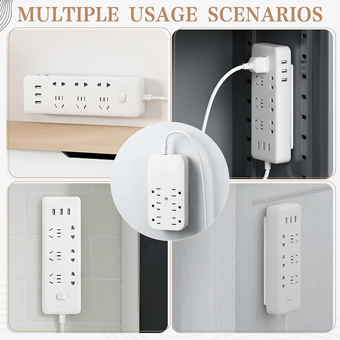 Yinkin 12 Pcs Power Strip Holder Self Adhesive Power Strip Wall Mounted - Image 5