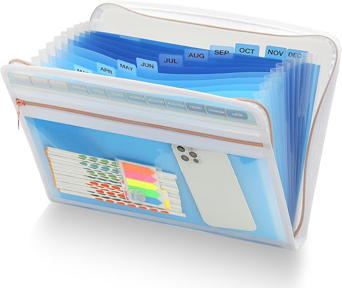 H4D 13 Pocket Expanding File Folder Organizer, 8.5-x-11-inch | Zippered by H4D