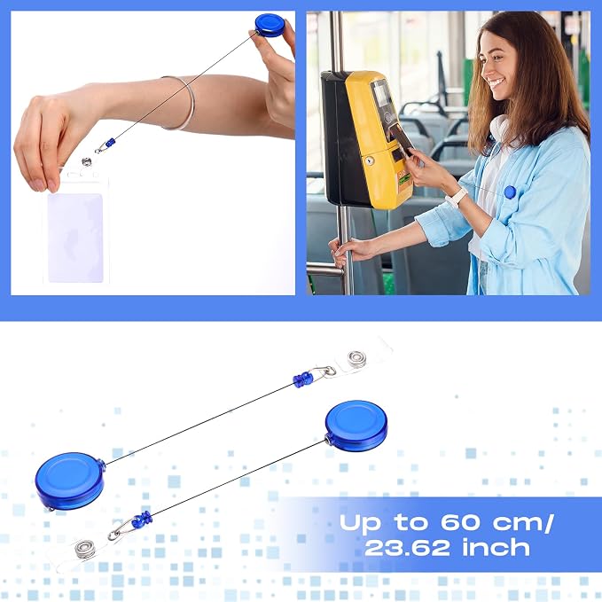 Zonon 30 Pcs Retractable Badge Reel Clips ID Card Holder Reel - Image 4