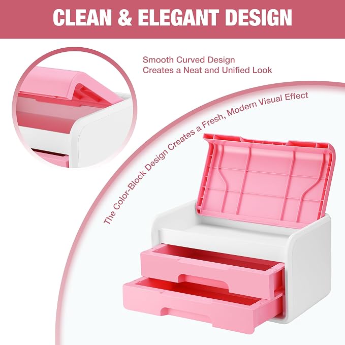 WORKPRO Small Storage Box with 2 Drawers, Flip-Top Lid, Durable ABS Storage - Image 8