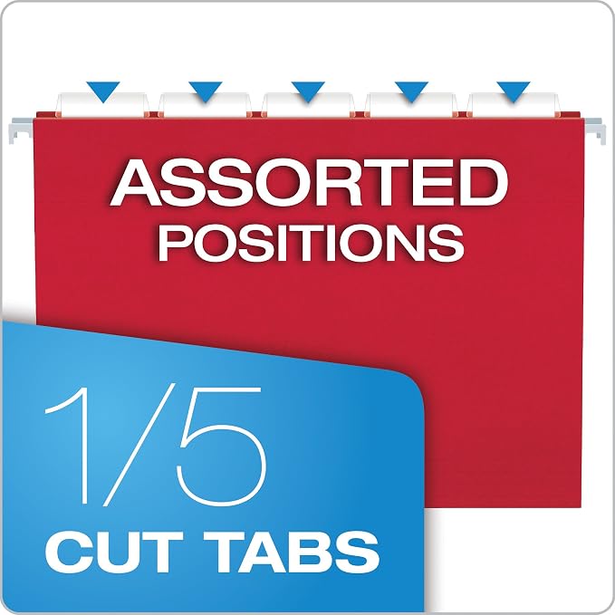 Pendaflex Hanging File Folders, Letter Size, 5 Tab Positions, Reinforced - Image 4