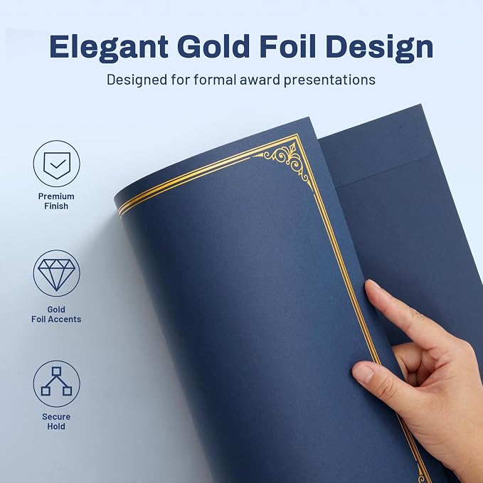 SUNEE 10 Packs Navy Blue Certificate Holders, - Image 2