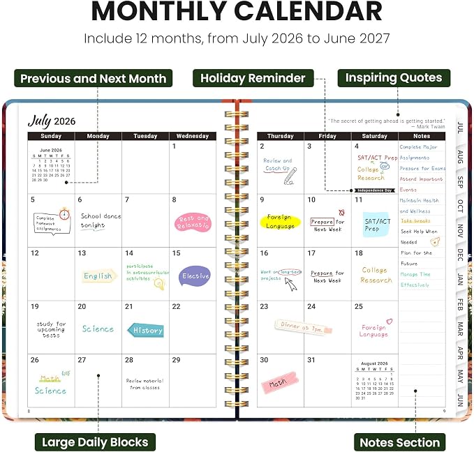 Planner 2026-2027, Monthly and Weekly Academic Planner July 2026 - Image 2