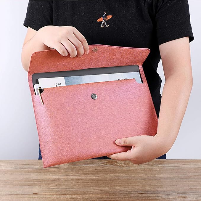 PU Leather A4 File Folder Document Holder Waterproof Portfolio Envelope Folder - Image 6
