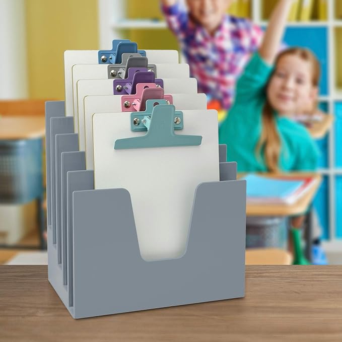 Acrimet 5 Section Incline File Sorter Organizer, Desktop Mail Holder Silver | - Image 6