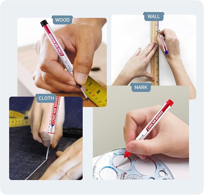 6 PCS Long Head Deep Hole Marker Pens, 20mm Long Nib Marker, Longs Nose Markers - Image 5