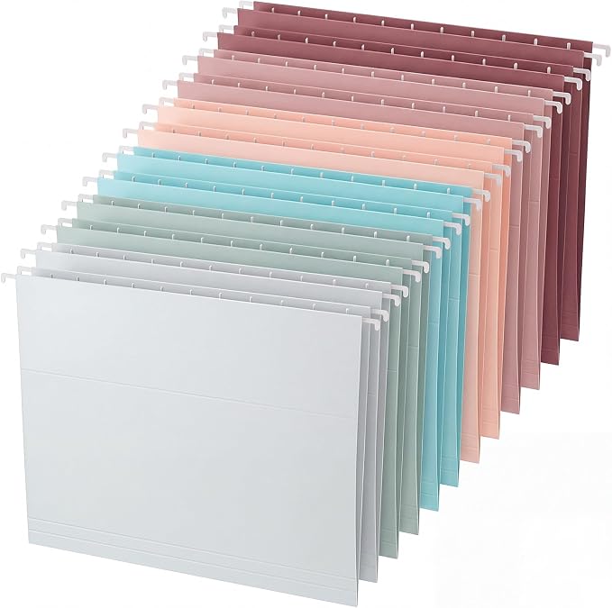 12 Pack Decorative Hanging File Folders, Letter Size by Trandraft