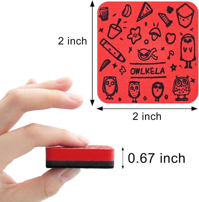 OWLKELA 30Pcs Dry Erase Erasers, Magnetic Whiteboard Eraser, Mini Whiteboard - Image 2