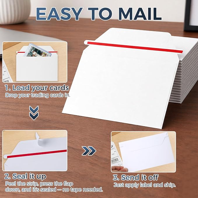 150 Pack Trading Card Mailing Envelopes, Perfect Sized Shipping Envelope - Image 3