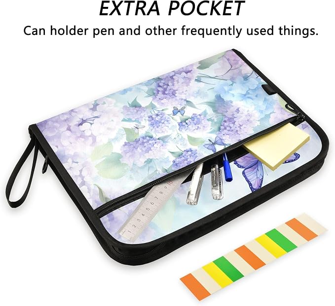Expanding File Folder Purple Hydrangea Flower Butterfly Accordion File - Image 6