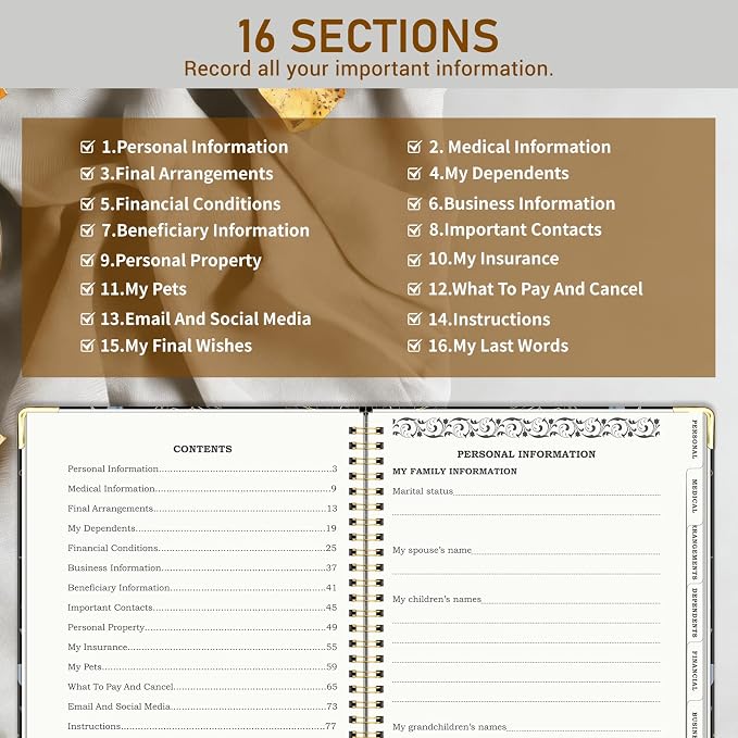 Peace of Mind Planner, Spiral End of Life Planner - Image 3