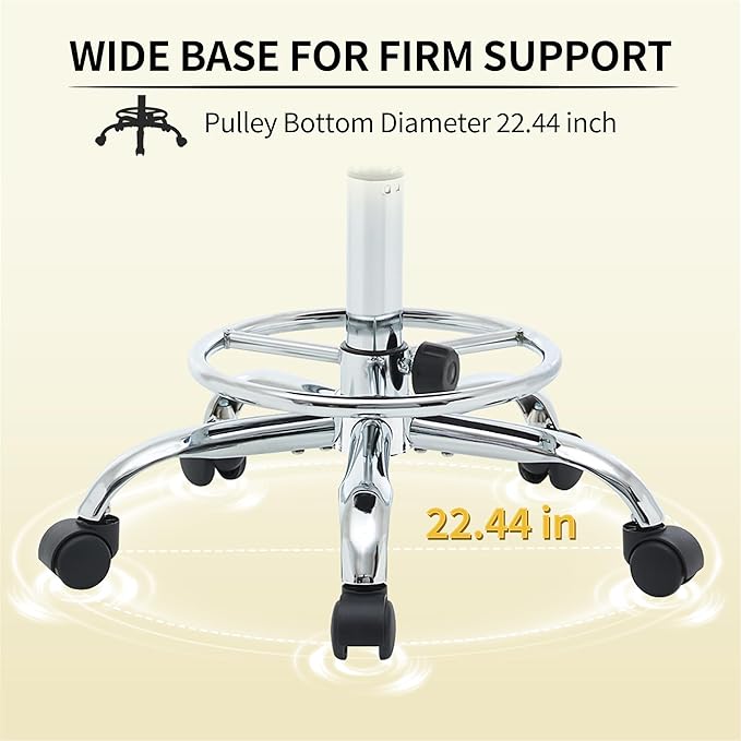 Rolling Massage Chair, Height Adjustable Salon Stool with Wheels 19.5’’-26.6’’, Gray Guitar Stool (Gray)-DeskLoop Office