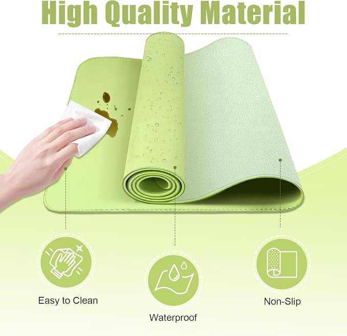 Leather Desk Pad Protector, 39.4'' X 17'' Large Mouse Pad, Office Desk Mat - Image 3