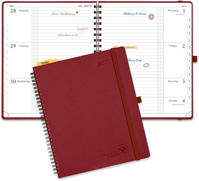 POPRUN 2027 Planner, 8.5" x 10.5" Weekly Calendar Book, Daily Appiontment Book by POPRUN