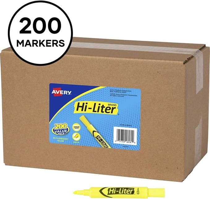 Avery Hi-Liter Value Pack Desk-Style Highlighters, Smear Safe Ink, 200 - Image 5