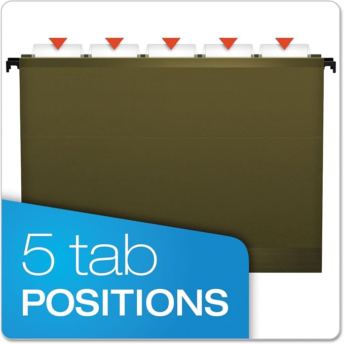 Pendaflex SureHook Reinforced Hanging Folders, Letter Size, Standard Green - Image 7