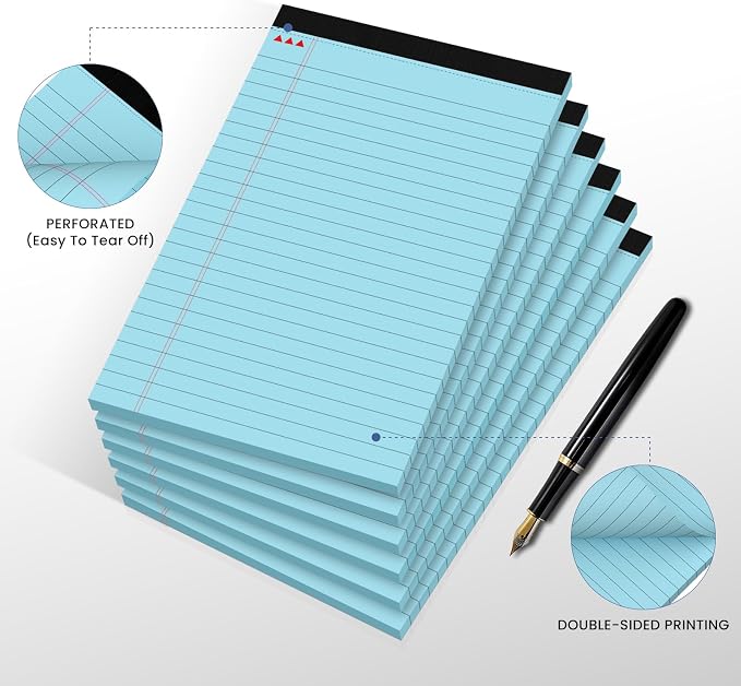 6pcs Small Note Pads, Writing Pads 5 x 8, Legal Pads, Pad Paper Perforate - Image 4
