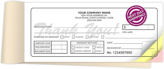Custom 2.83" x 7" Carbonless NCR Books in 3-Part Triplicate Invoices, Work by PrintPPS