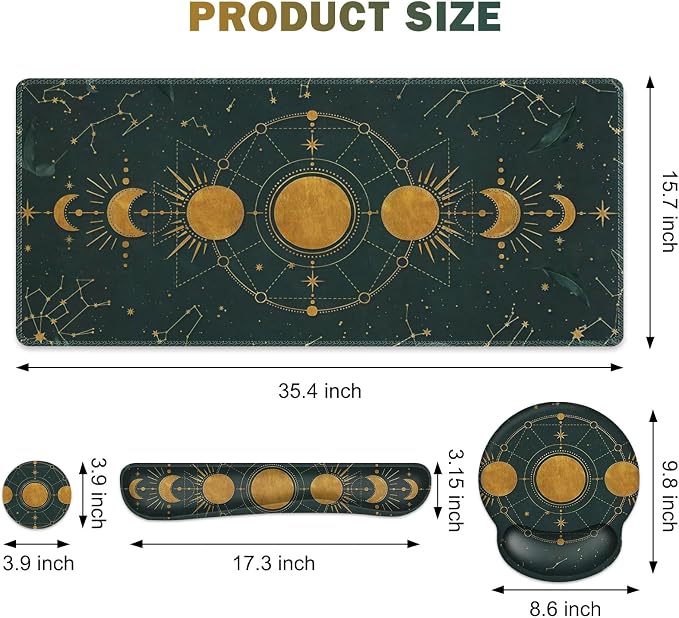 Large Desk Mat, Gaming Mouse Pad, Desk Pad Protector, XXL Mousepad + Keyboard - Image 2