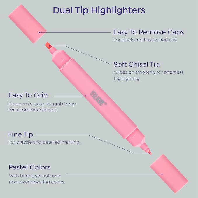 BLIEVE Bible Highlighters No Bleed Through, Pastel Colors, Dual Tip, 8 Pack | - Image 4