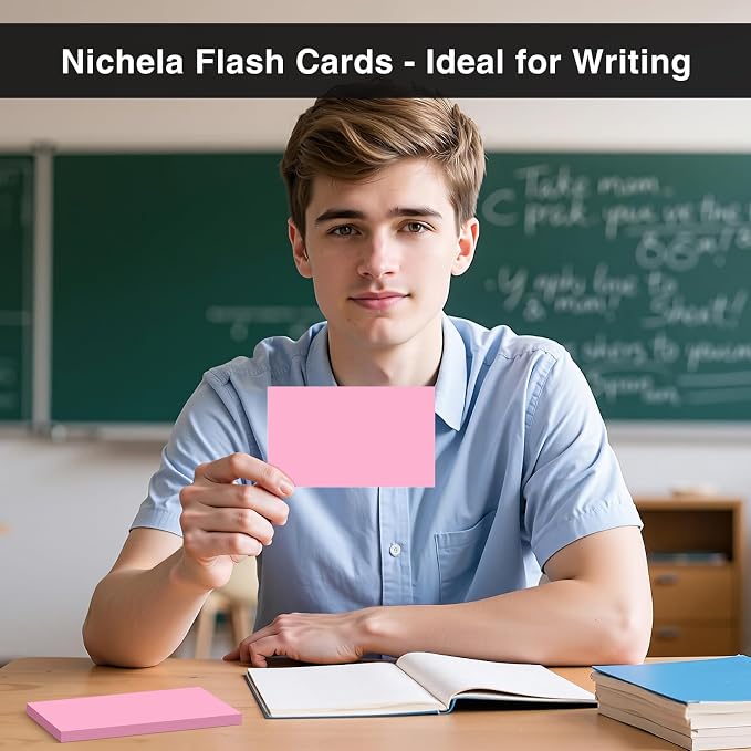 300 Count Blank Index Cards 3x5 Inch Pink Flash Cards Colored Cardstock - Image 5