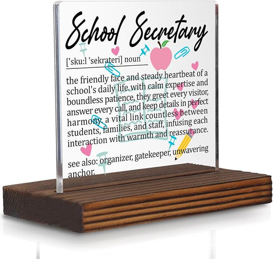 School Secretary Gifts, Thank You Desk Sign by Pariveca