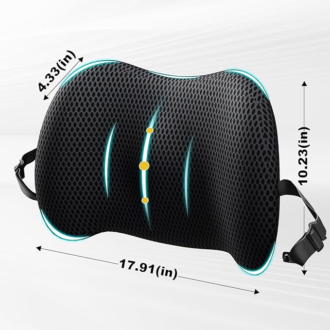 BYMECOST Lumbar Support Pillow for Car, Memory Foam Car Seat Back Support - Image 2