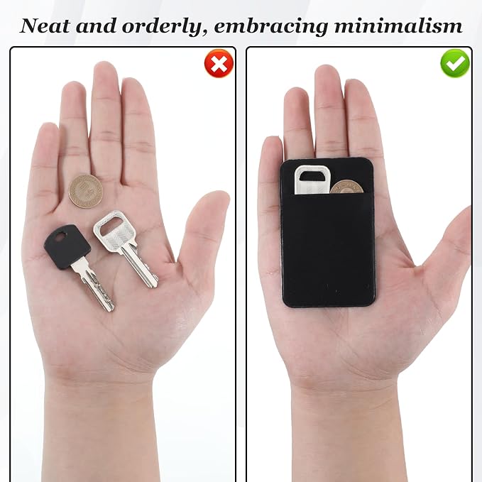 2 PCS Flat Thin Wallet Key Holder, Slim Credit Card Holders, Minimalist Slim - Image 3