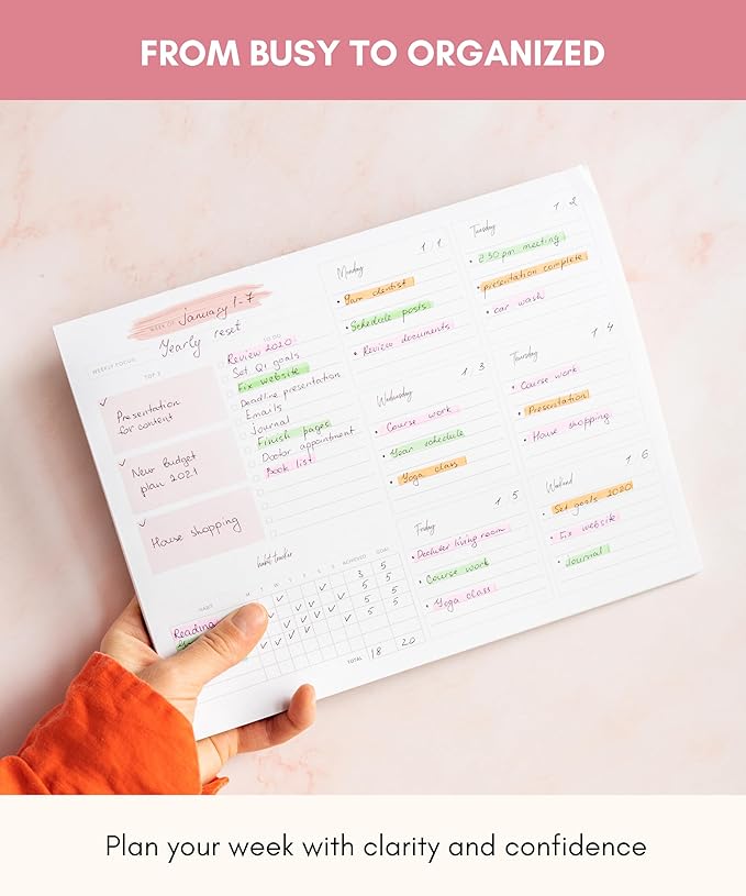 Lamare Weekly Planner Notepad – Premium Undated Weekly To Do List Notepad - Image 2